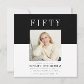 Invitation Photo minimale moderne 50e anniversaire (Devant)