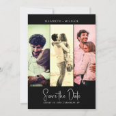 Invitation Photo Minimale Noir Code QR Rétro Enregistrer La D (Devant)