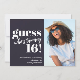 Invitation Photo minimaliste 16e anniversaire