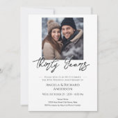 Invitation Photo minimaliste 30e anniversaire (Devant)