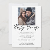 Invitation Photo minimaliste 40e anniversaire (Devant)
