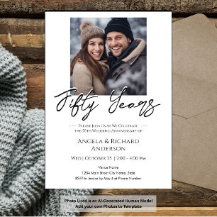 Invitation Photo minimaliste 50e anniversaire