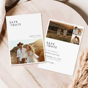 Invitation Photo minimaliste Boho Enregistrer la date