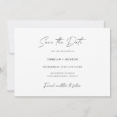 Invitation Photo minimaliste Boho Enregistrer la date (Dos)