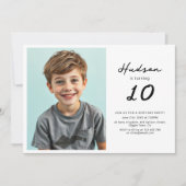 Invitation Photo Minimaliste Boys 10E Anniversaire (Devant)