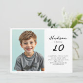 Invitation Photo Minimaliste Boys 10E Anniversaire (Debout devant)