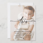 Invitation Photo minimaliste Deuxième anniversaire (Devant)