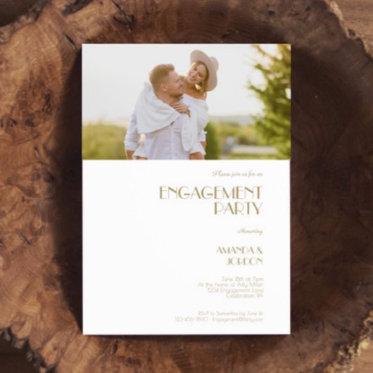 Invitation Photo minimaliste Gold Modern Deco