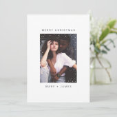 Invitation Photo minimaliste Joyeux Noël (Debout devant)