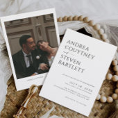 Invitation Photo minimaliste Mariage noir et blanc