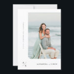 Invitation photo minimaliste moderne<br><div class="desc">Présentant le minimaliste moderne de mariage photo Invitation,  parfait pour le couple moderne à la recherche de sophistication et de romance. Cette invitation présente un design minimaliste noir et blanc,  mettant en valeur une belle photo d'un couple.</div>