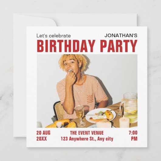 Invitation photo minimaliste moderne (Devant)