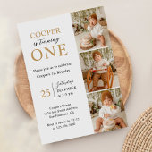 Invitation Photo minimaliste moderne 1er anniversaire