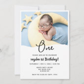 Invitation Photo minimaliste moderne 1er anniversaire (Devant)