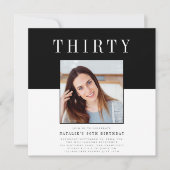 Invitation Photo minimaliste moderne 30e anniversaire (Devant)