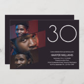 Invitation Photo minimaliste moderne 30e anniversaire (Devant / Derrière)