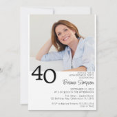 Invitation Photo minimaliste moderne 40e anniversaire (Devant)