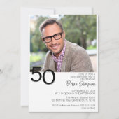 Invitation Photo minimaliste moderne 50e anniversaire (Devant)