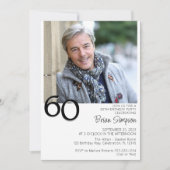 Invitation Photo minimaliste moderne 60e anniversaire (Devant)