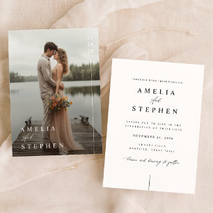 Invitation photo minimaliste moderne Boho