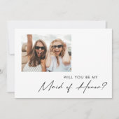 Invitation Photo minimaliste moderne de la proposition d'honn (Devant)