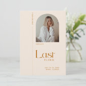 Invitation Photo minimaliste moderne "Dernier Fling" Bachelor (Debout devant)