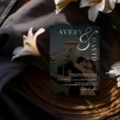 Invitation Photo minimaliste moderne Mariage noir