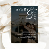 Invitation Photo minimaliste moderne Mariage noir