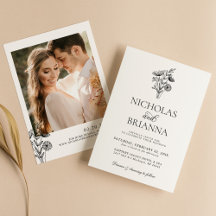 Photo minimaliste moderne noir blanc Mariage