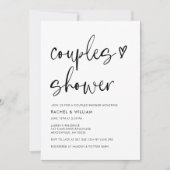 Invitation Photo minimaliste moderne QR Code Couples Douche (Devant)