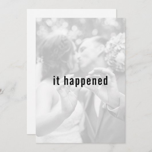 Invitation Photo minimaliste Moderne Réception Mariée (Devant / Derrière)