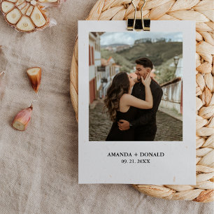 Invitation Photo minimaliste Monogram Engagement Party