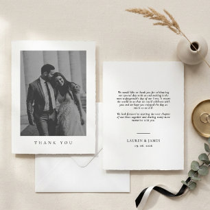 Invitation Photo minimaliste noir et blanc Mariage élégant
