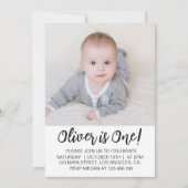 Invitation photo minimaliste pour garçon d'anniver (Devant)