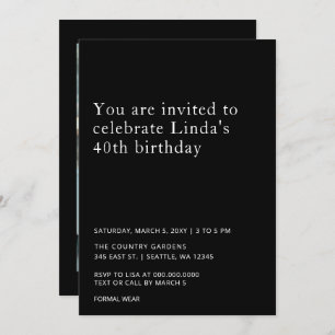 Invitation Photo minimaliste simple chaque année anniversaire
