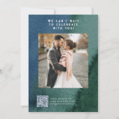 Invitation photo minimaliste Turquoise bleue moder (Dos)