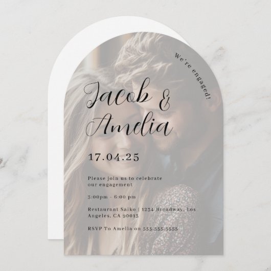 Invitation Photo Modern Arch (Devant / Derrière)