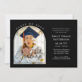 Invitation Photo Modern Arch Graduate Script Graduate Party (Devant)