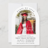 Invitation Photo Modern Arch Graduate Script Graduate Party (Devant)