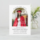 Invitation Photo Modern Arch Graduate Script Graduate Party (Debout devant)