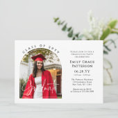 Invitation Photo Modern Arch Graduate Script Graduate Party (Debout devant)