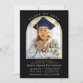 Invitation Photo Modern Arch Graduate Script Graduate Party (Devant)