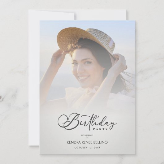 Invitation Photo Modern Transparency Overlay Vellum Effect (Devant)