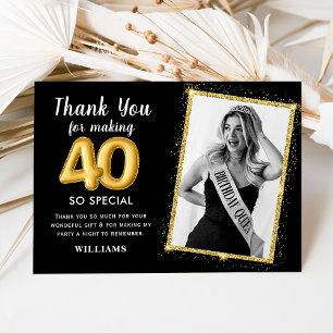 Invitation photo moderne 40e anniversaire adulte