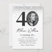 Invitation photo moderne 40e anniversaire de fête (Devant)