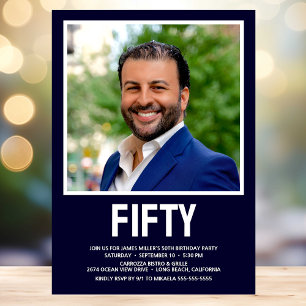 Invitation Photo moderne 50th Birthday Party