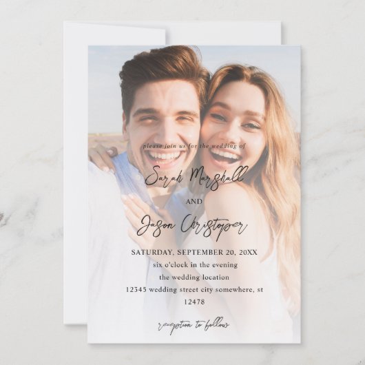 Invitation Photo Moderne 7 Mariage Vertical V2 - KR (Devant)