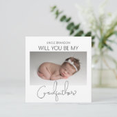 Invitation Photo moderne à double face Proposition de parrain (Debout devant)