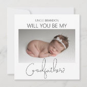 Invitation Photo moderne à double face Proposition de parrain (Devant)