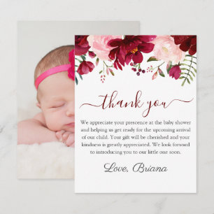Invitation Photo Moderne Aquarelle Floral Girl Baby shower da